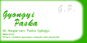 gyongyi paska business card