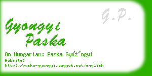 gyongyi paska business card